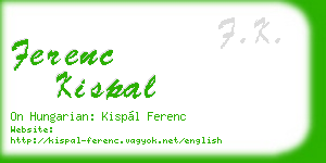 ferenc kispal business card